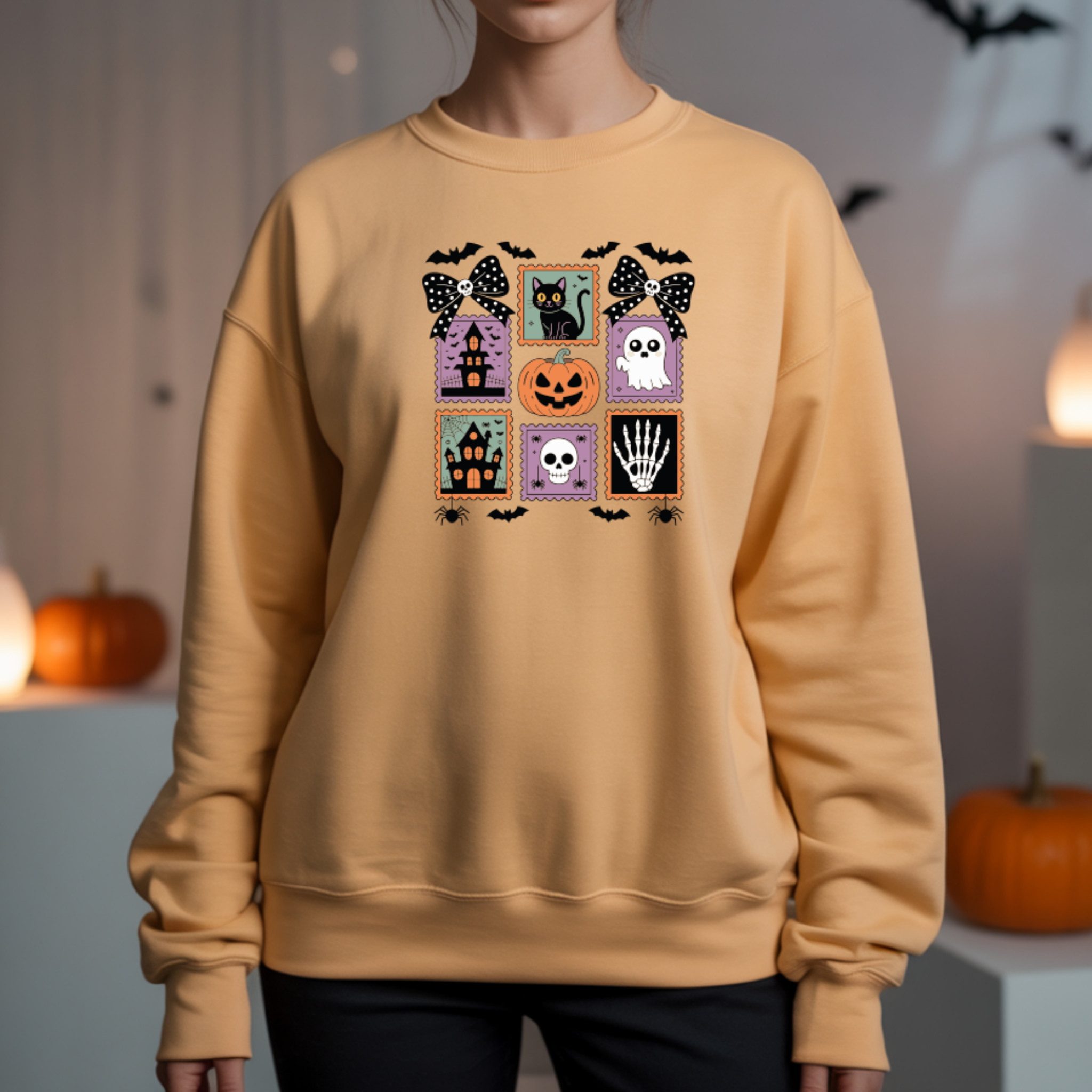 Camisola Cat Halloween | Sweatshirt Premium 290g | Coleção Halloween