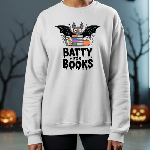 Camisola "Batty for Books" | Coleção Halloween | Sweatshirt Premium