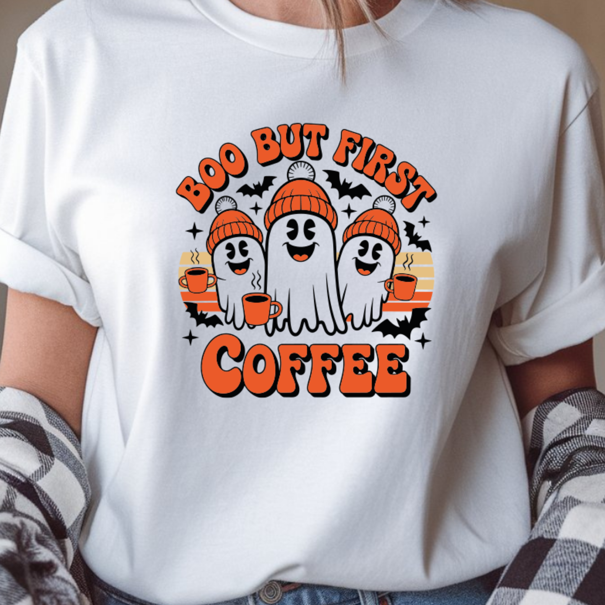 T-shirt Halloween - BOO but first Coffee - 100% Algodão - JM Collection