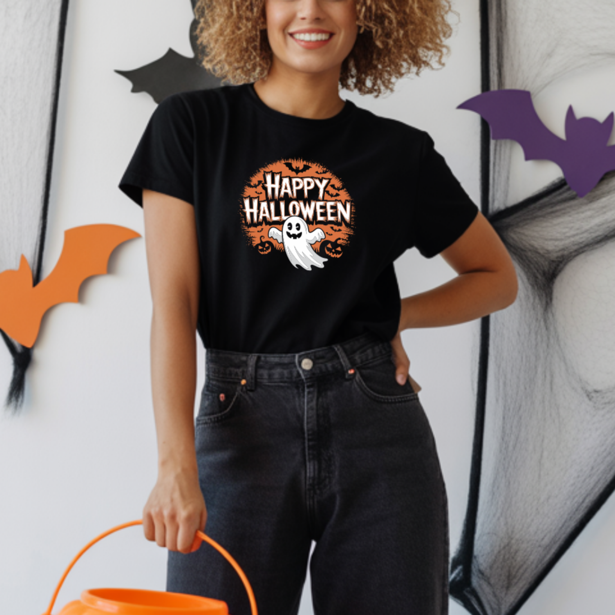T-shirt Happy Halloween - 100% Algodão - JM Collection