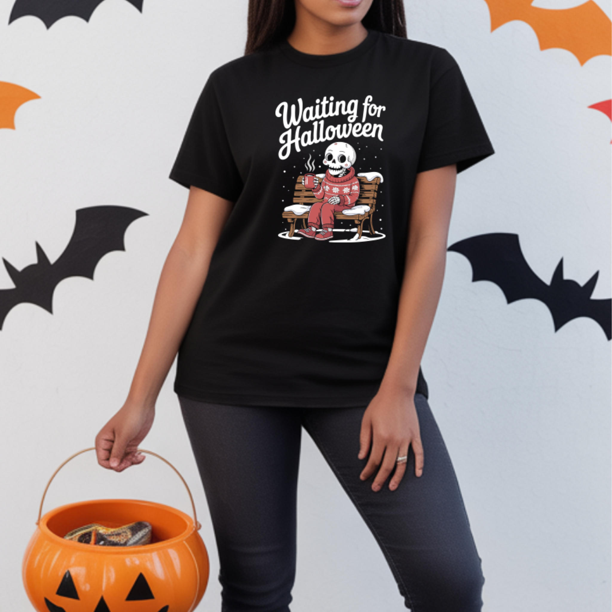 T-shirt Waiting for Halloween - 100% Algodão - JM Collection