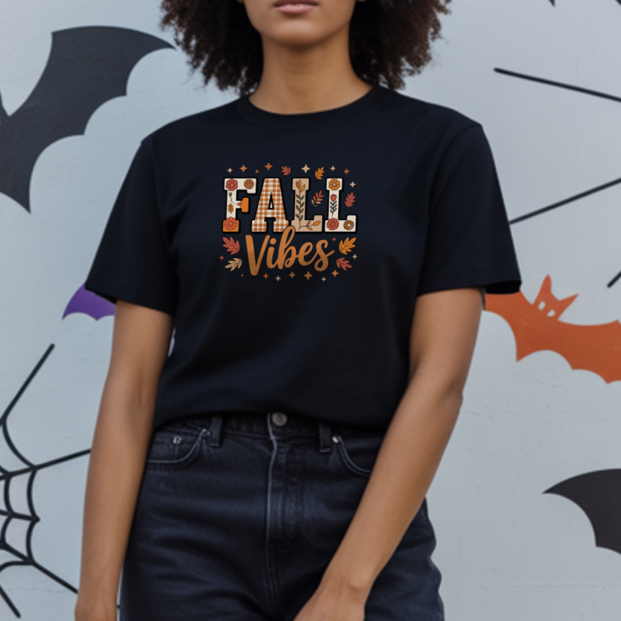 T-shirt Halloween - Fall Vibes - 100% Algodão - Outono