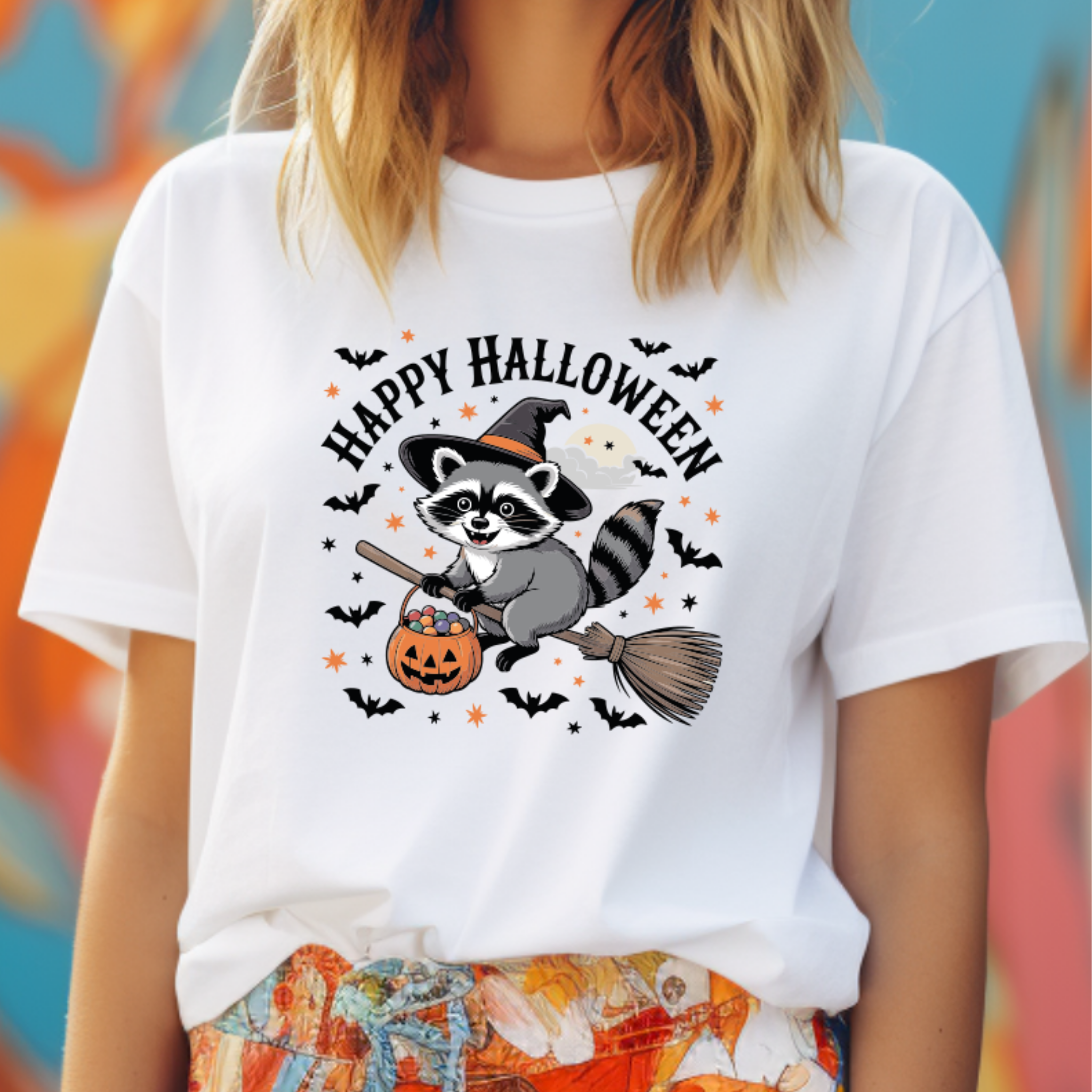 T-shirt Happy Halloween - 100% Algodão - Coleção Halloween
