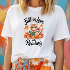 T-shirt Halloween - Fall in love with reading - 100% Algodão
