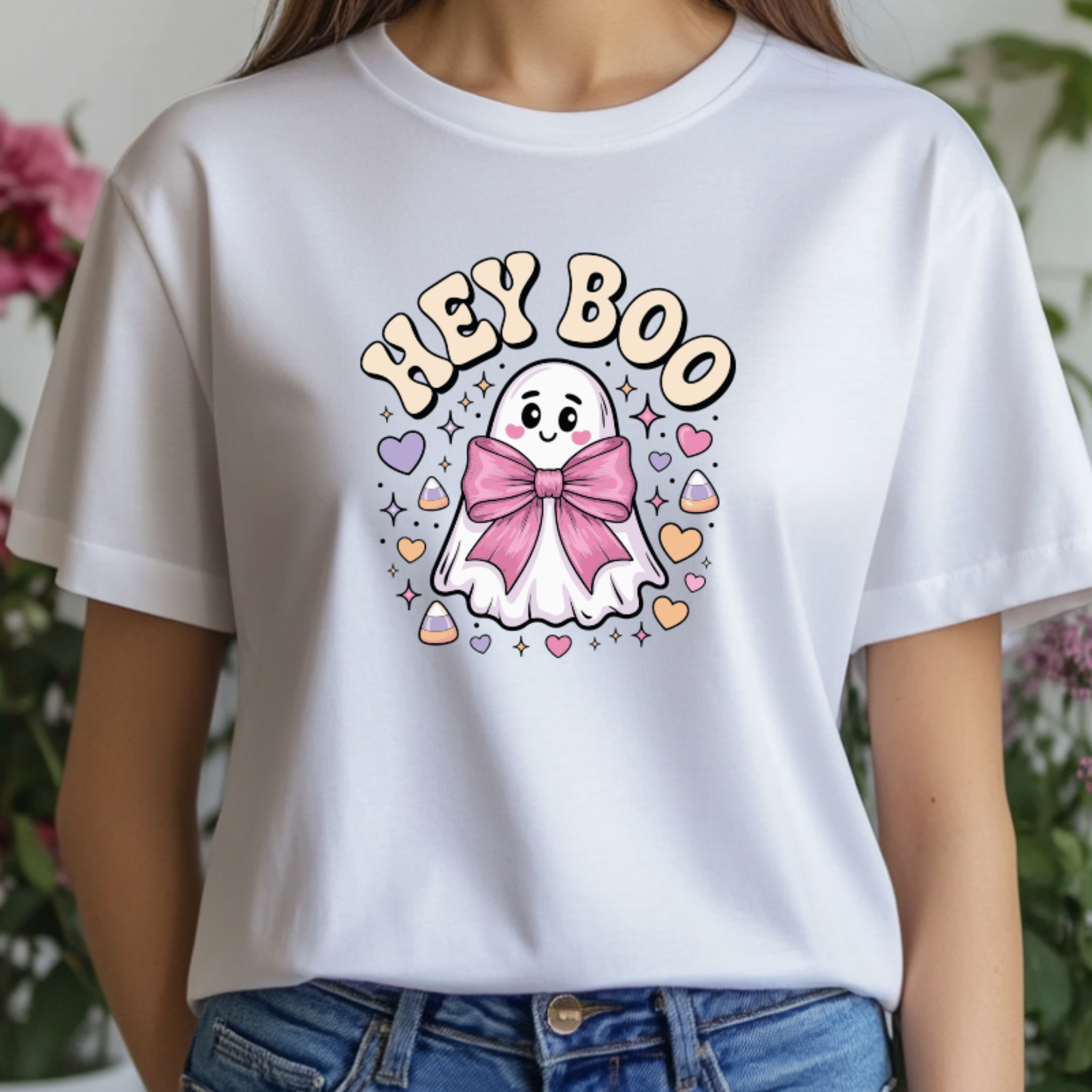 T-shirt Halloween Hey BOO - 100% Algodão - JM Collection