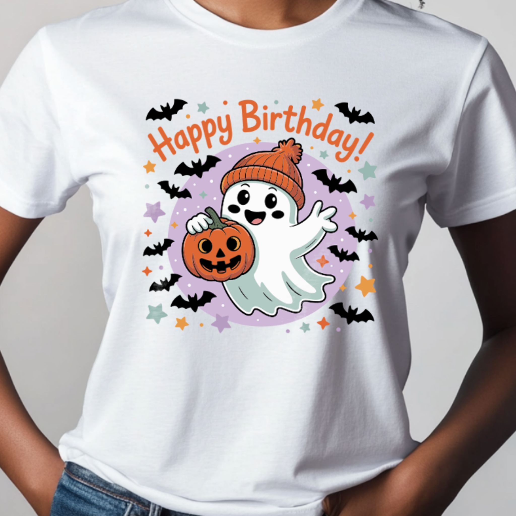 T-shirt Happy Birthday - 100% Algodão - Coleção Halloween - JM Collection