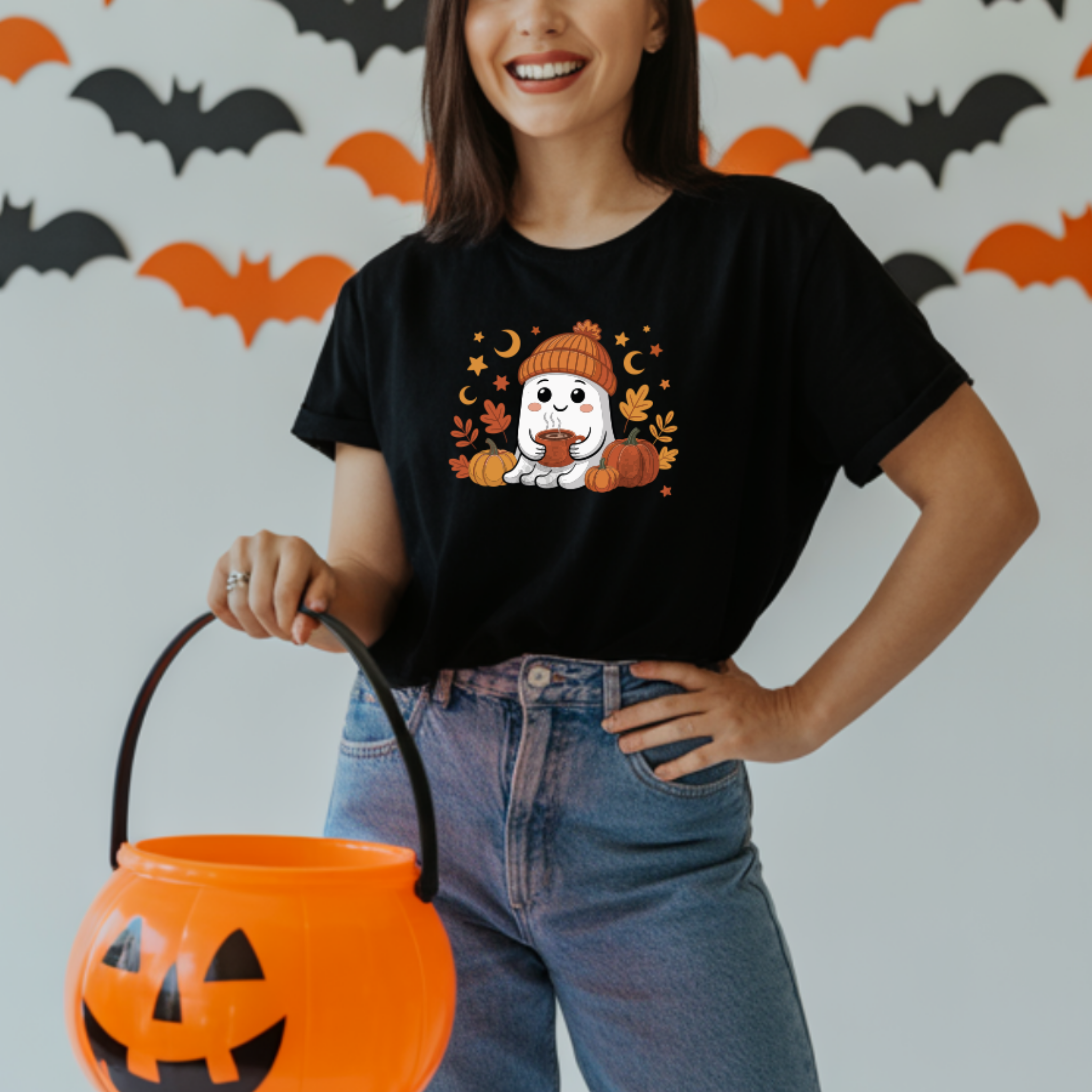 T-shirt Halloween - Coffee - 100% Algodão