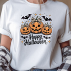 T-shirt Happy Halloween - 100% Algodão - Coleção Halloween