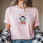 T-shirt "Gato Astronauta" 100% Algodão Premium 190g